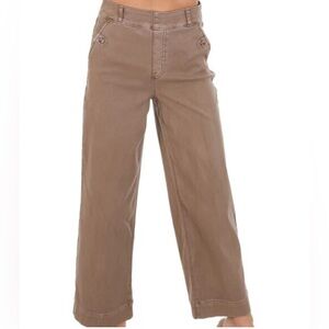 Spanx Twill Cropped Wide Leg Pants Gray Size XS TP
